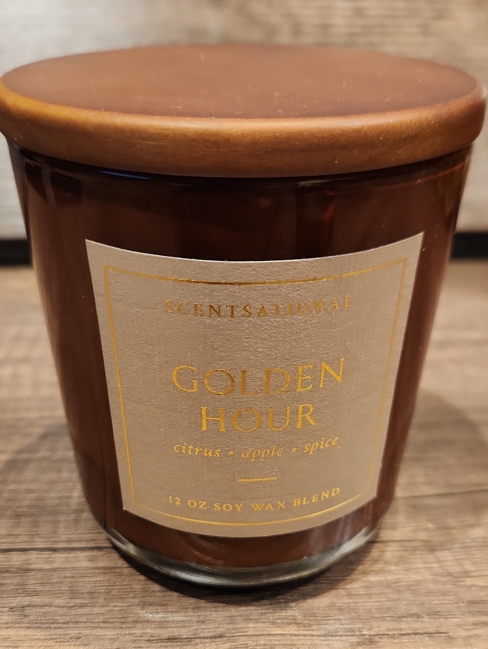 NWT Scentsational Golden Hour Citrus, Apple & Spice Soy Candle -  12 Oz
